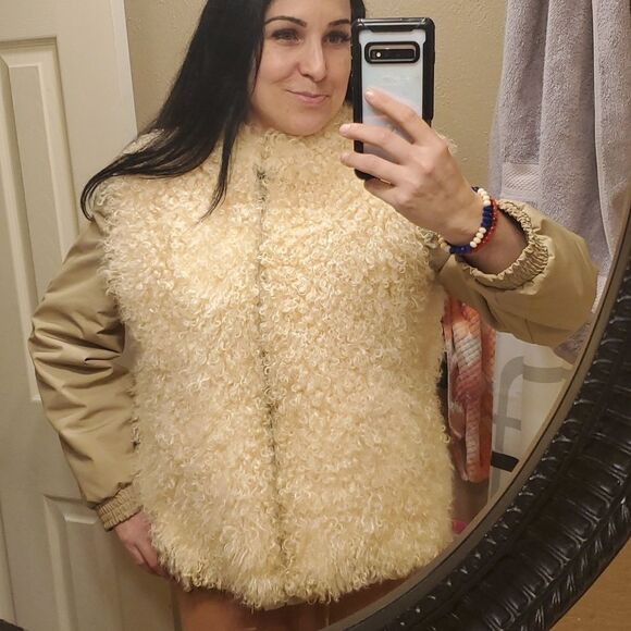 Vintage Reversible Genuine Curly Lamb Fur Coat Size 8 or M - Picture 14 of 16